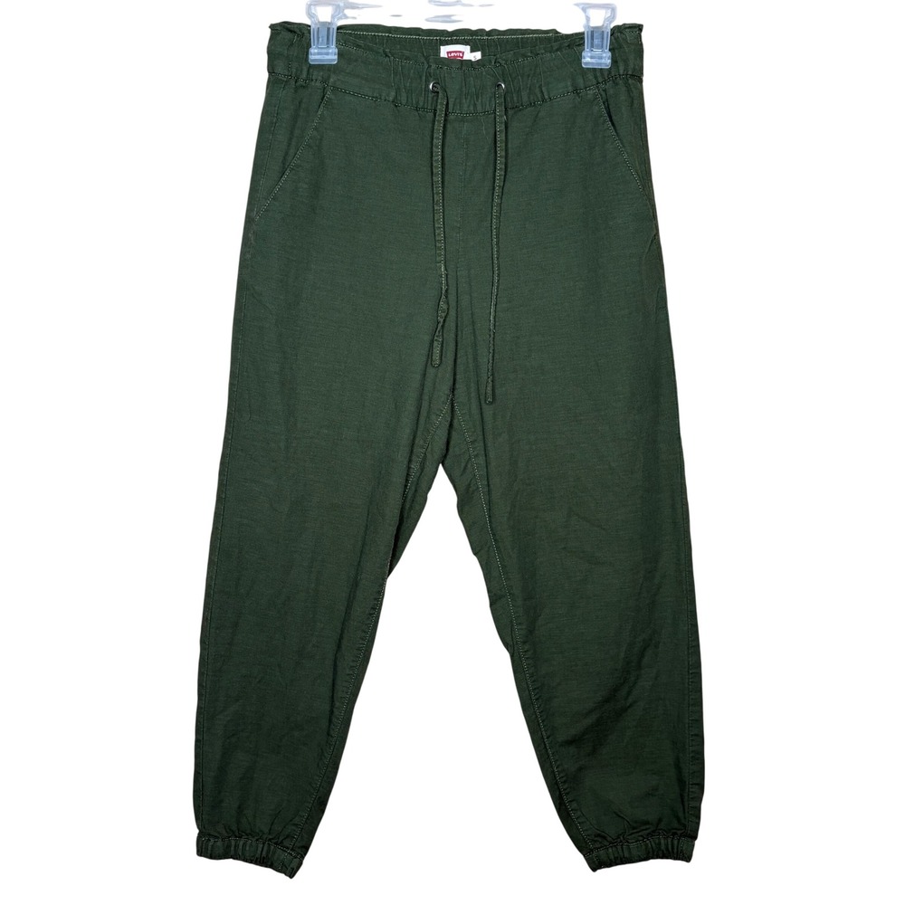 Levi's Women's Olive Green Cargo Jogger Pants Elastic Waist Size S Casual